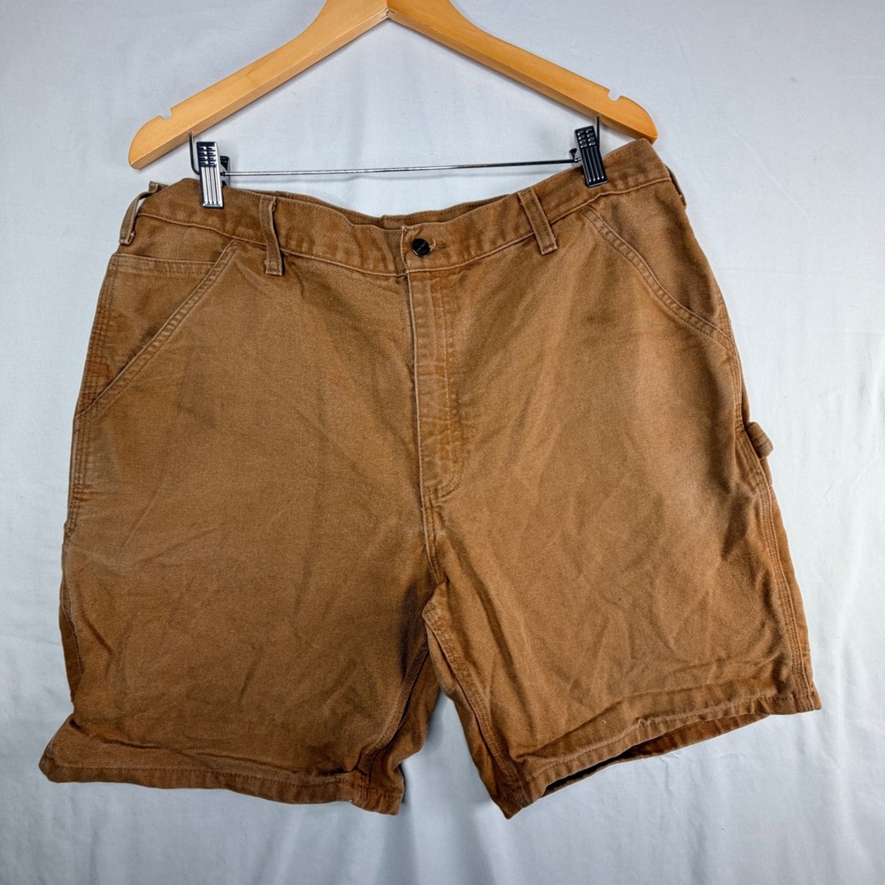 Carhartt Carpenter Shorts 38 Brown B25 BRN Original Fit Duck Canvas Utility